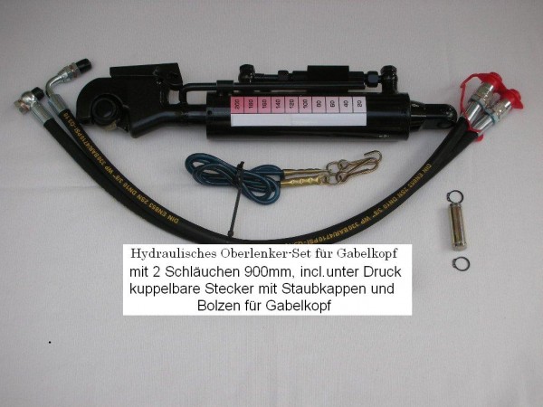 Hydr. Oberlenker-Set Kat 3 Fanghaken für Gabelkopf Zyl. D.=90mm stabile Ausf. Arbeitslänge 640-890mm