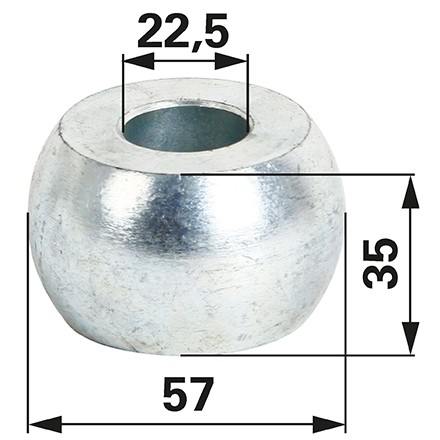 Unterlenkerkugel Kat 1 mit Splint mit Bohrung 22,5mm passend für Marke Ford in Top Qualität