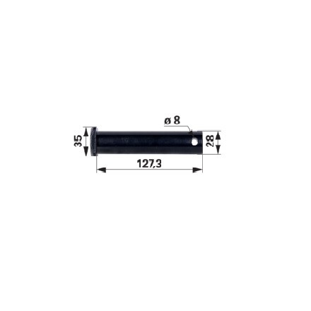 Bolzen 28x128 mm für Gabelkopf Kat 3 der Marke Walterscheid